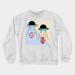 Ghosts being lifted into spaceship #1b Crewneck Sweatshirt